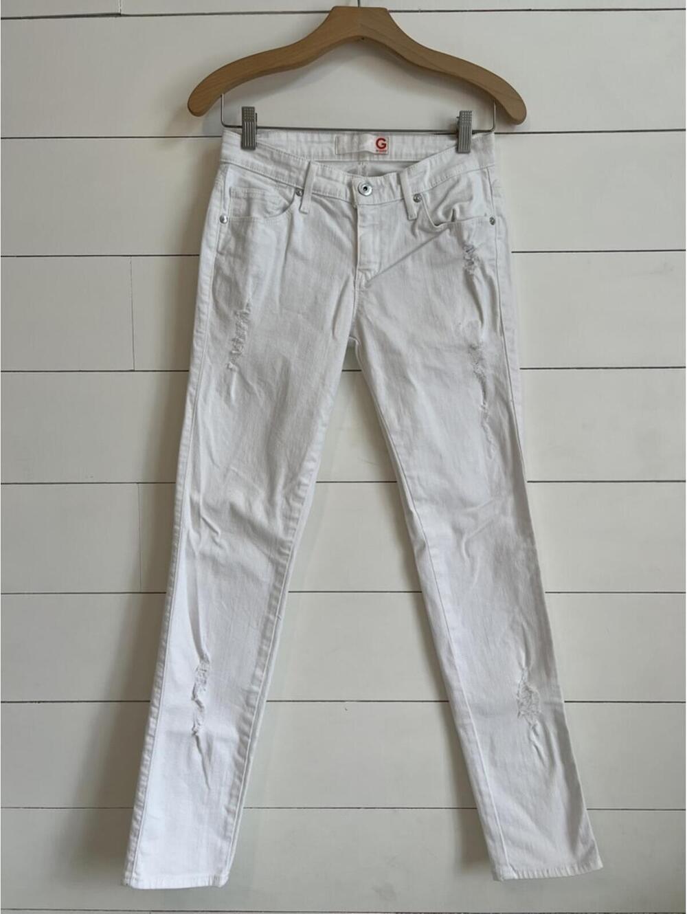 Guess White Skinny Jeans Women's size 24 Minimalist Summer Festival